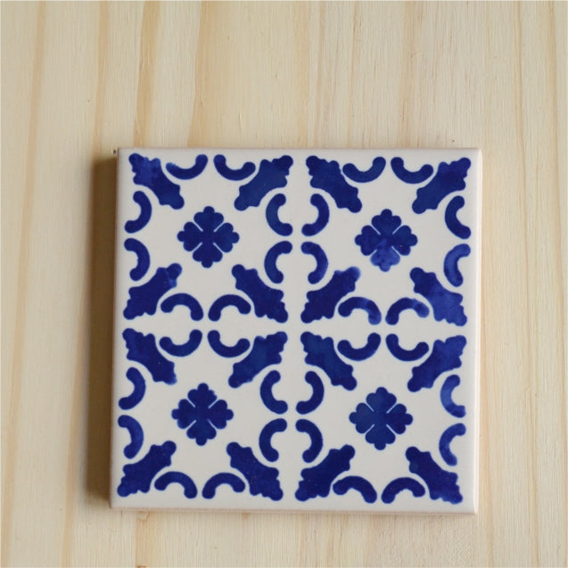 Cobalt blue tile design #06 hand painted design