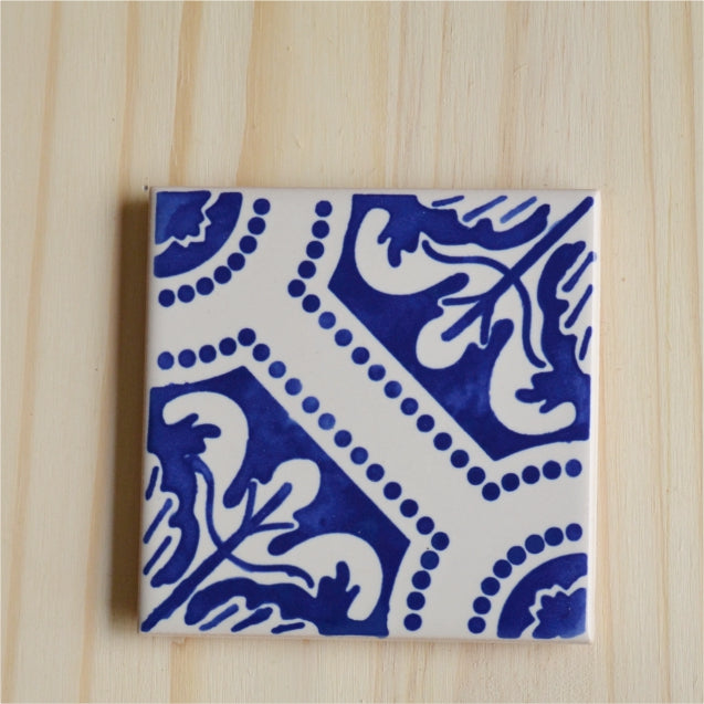 Hand painted cobalt blue pattern #11