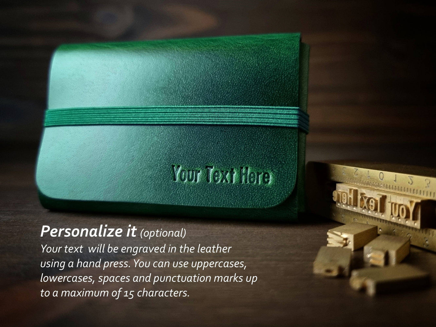 Alpine Green Leather Wallet - Minimalist