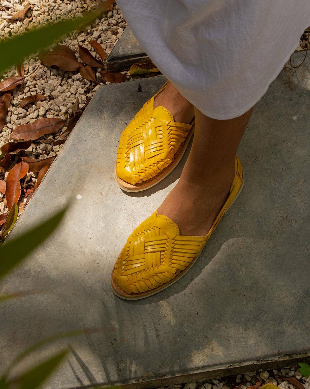 Acapulco - Yellow Woven Leather Shoe