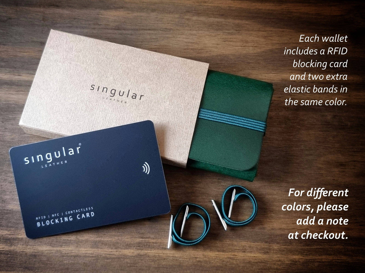 Alpine Green Leather Wallet - Minimalist