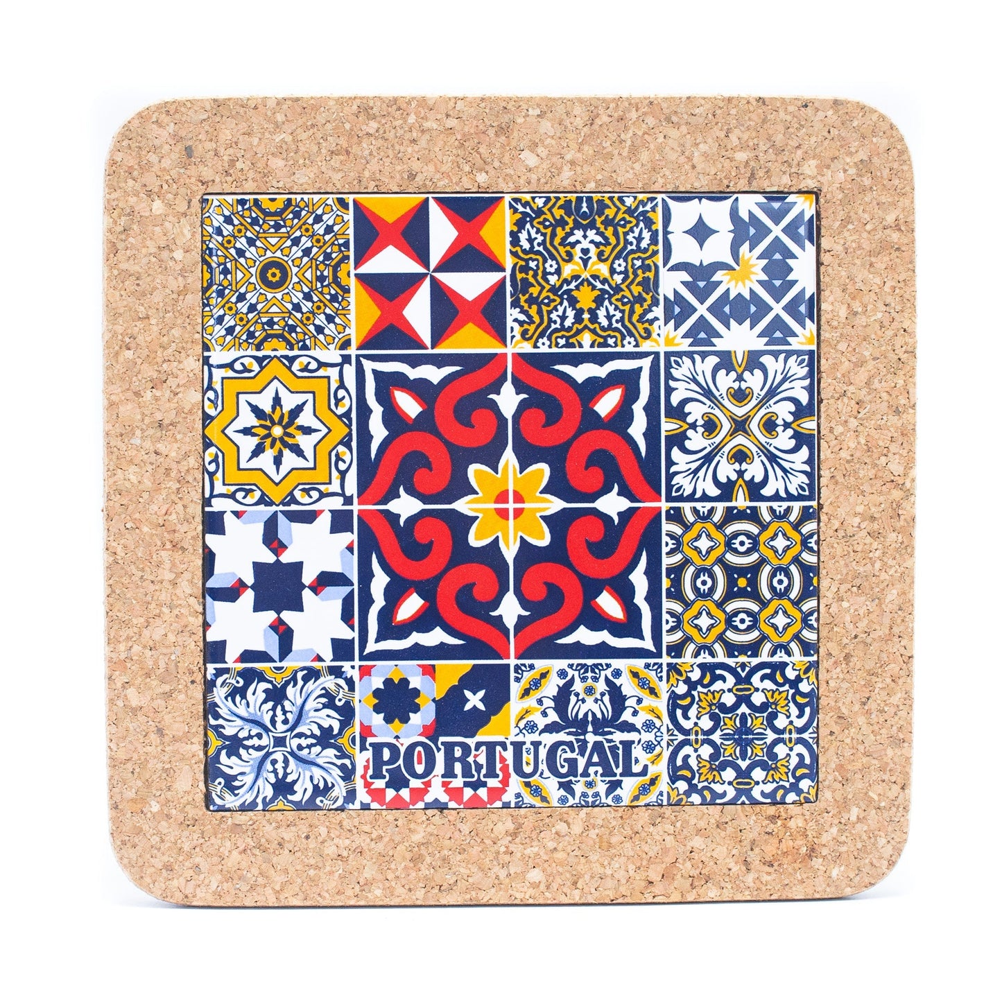 Cork Trivet with Portuguese Azulejo Print - L851 Set of 5(5units) | Trivets | Iberica - Pretty things from Portugal
