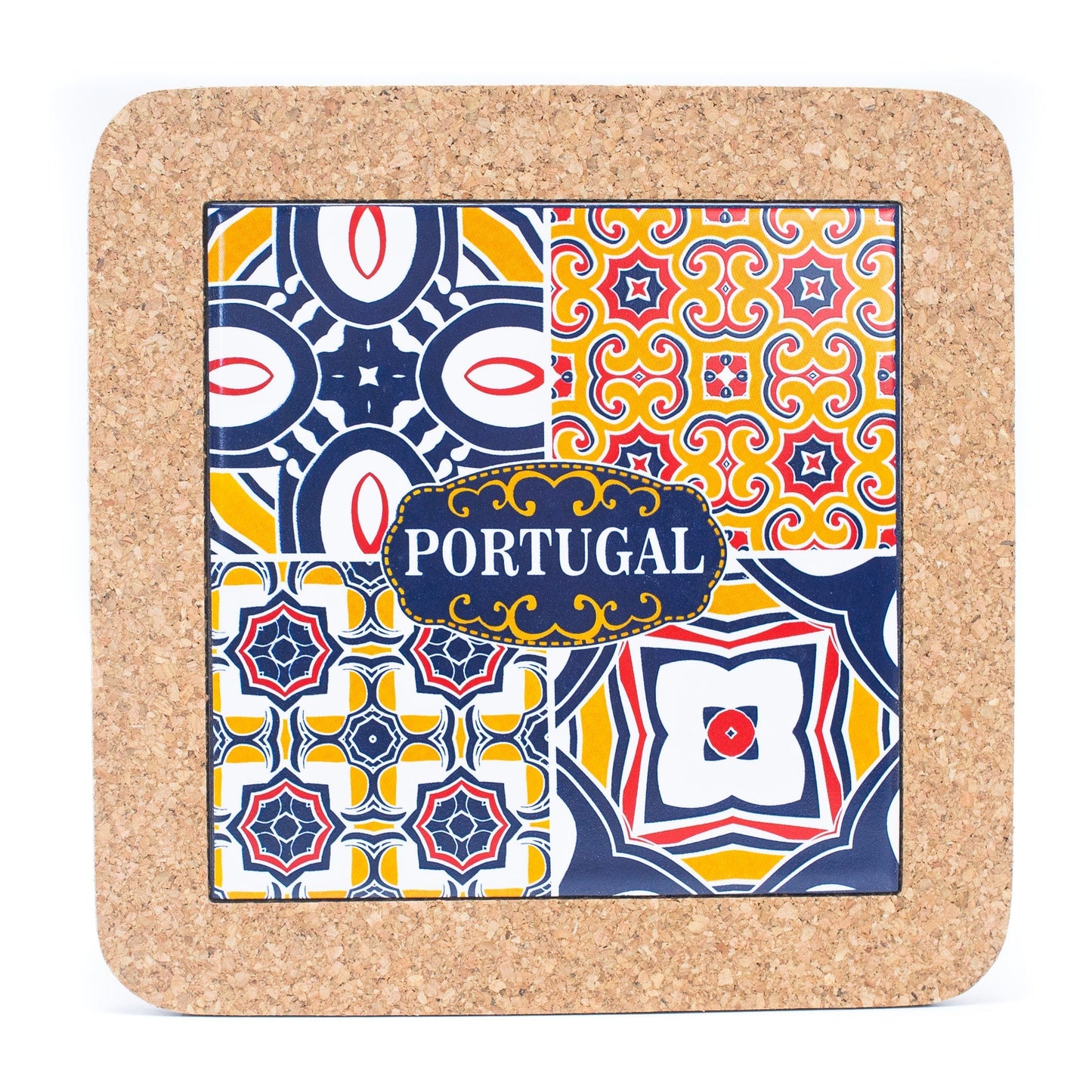 Cork Trivet with Portuguese Azulejo Print - L851 Set of 5(5units) | Trivets | Iberica - Pretty things from Portugal