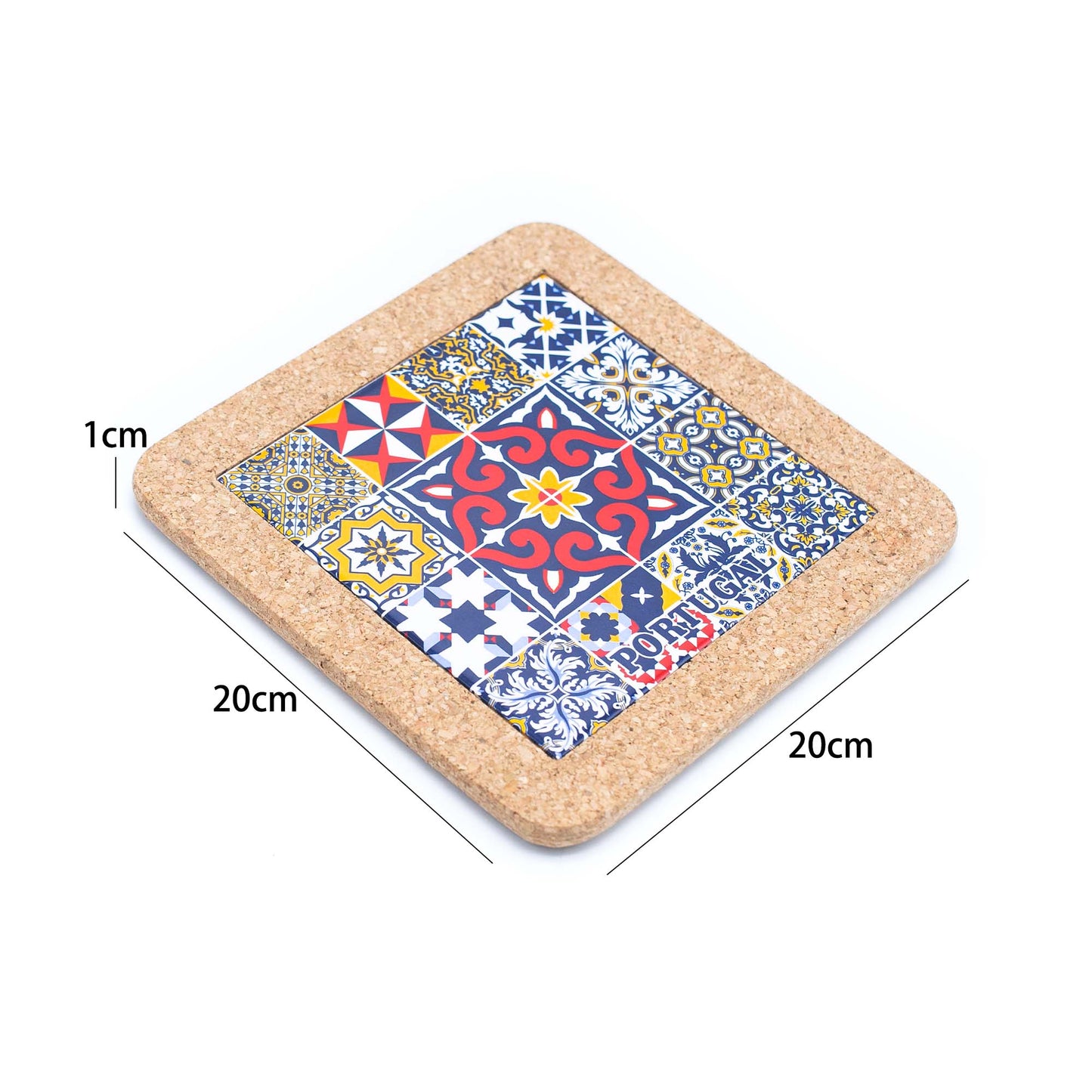 Cork Trivet with Portuguese Azulejo Print - L851 Set of 5(5units) | Trivets | Iberica - Pretty things from Portugal