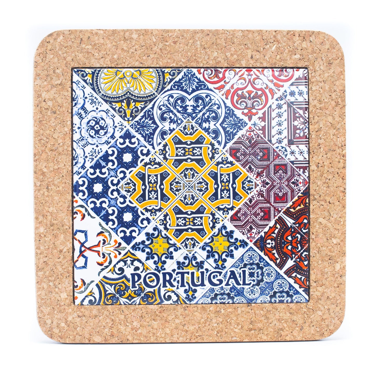 Cork Trivet with Portuguese Azulejo Print - L851 Set of 5(5units) | Trivets | Iberica - Pretty things from Portugal