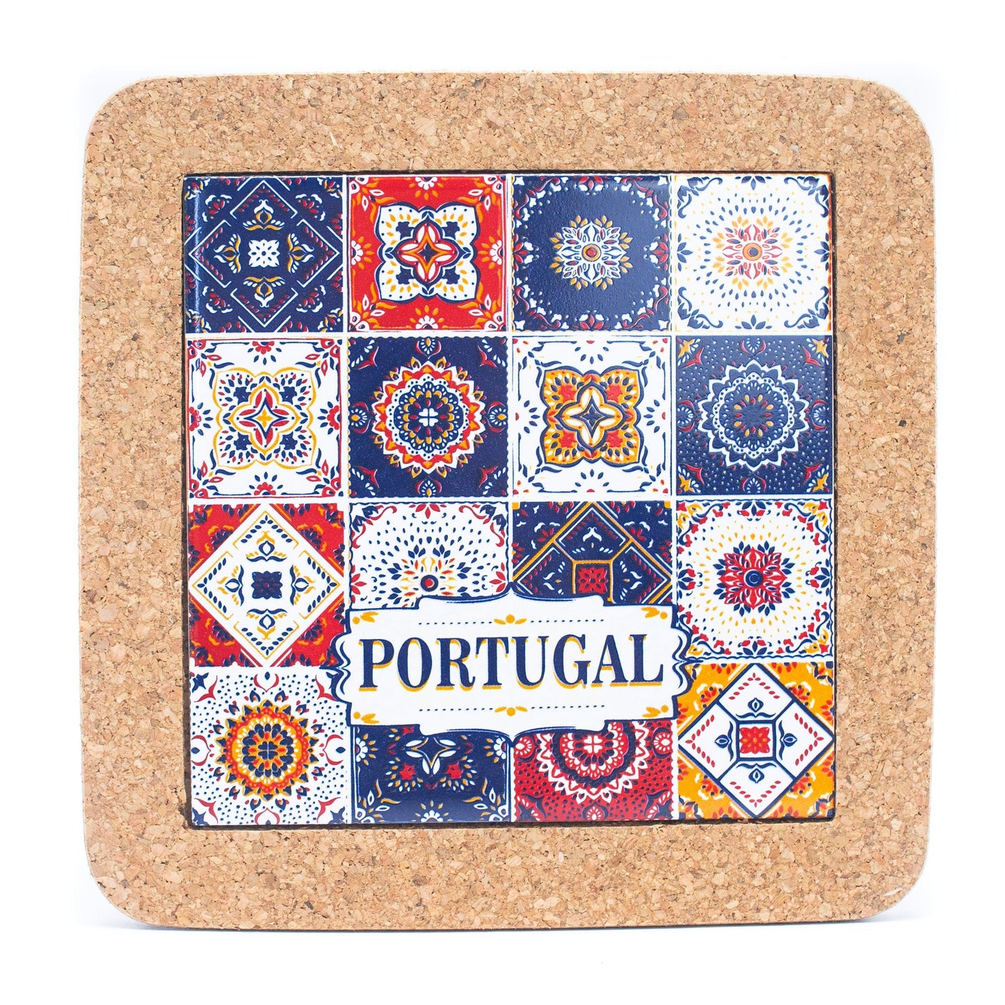 Cork Trivet with Portuguese Azulejo Print - L851 Set of 5(5units) | Trivets | Iberica - Pretty things from Portugal