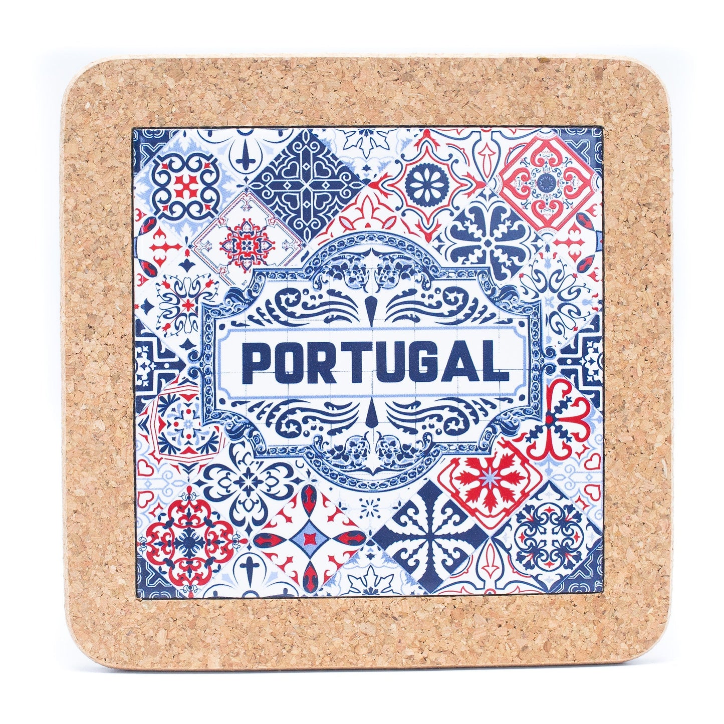 Cork Trivet with Portuguese Azulejo Print - L851 Set of 5(5units) | Trivets | Iberica - Pretty things from Portugal