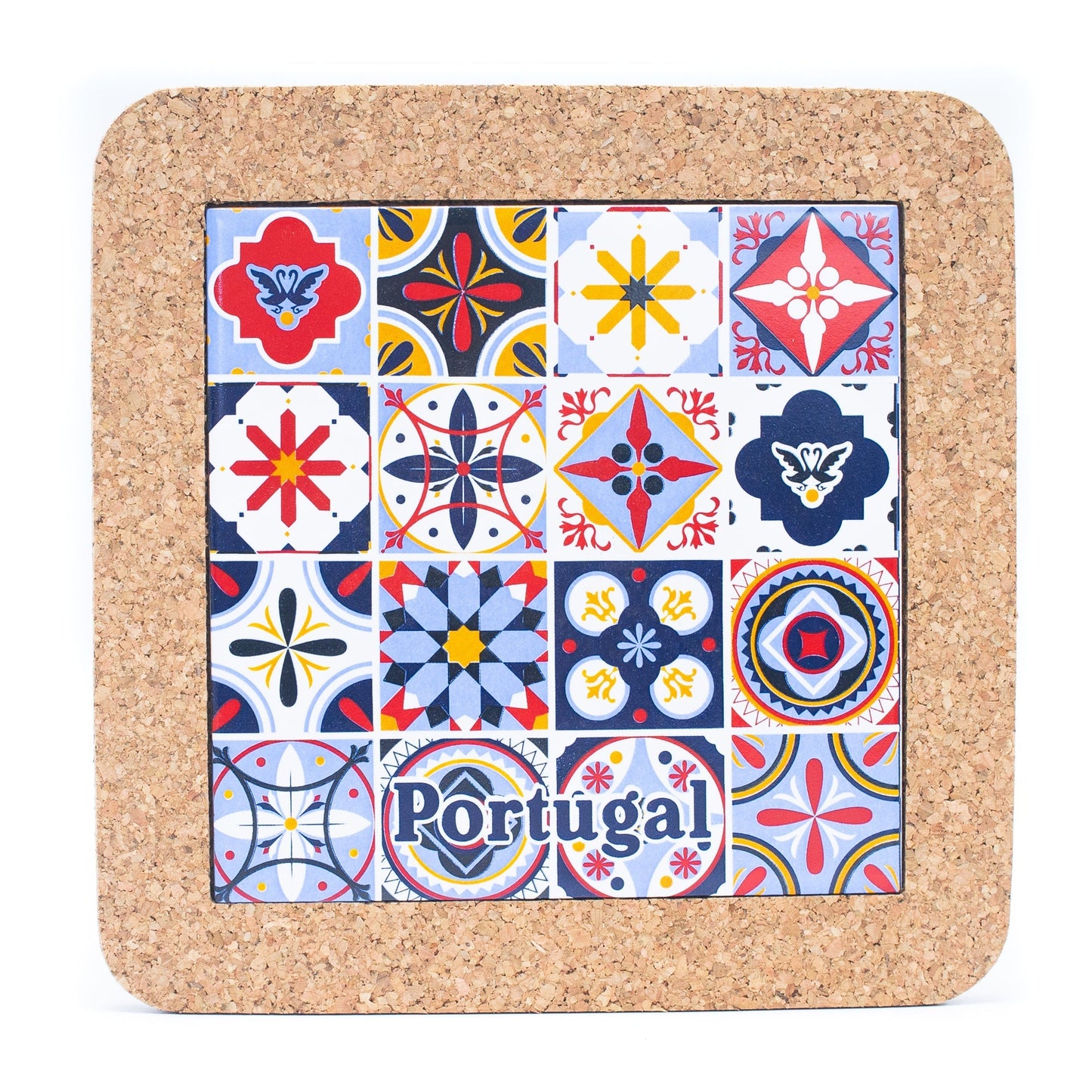 Cork Trivet with Portuguese Azulejo Print - L851 Set of 5(5units) | Trivets | Iberica - Pretty things from Portugal