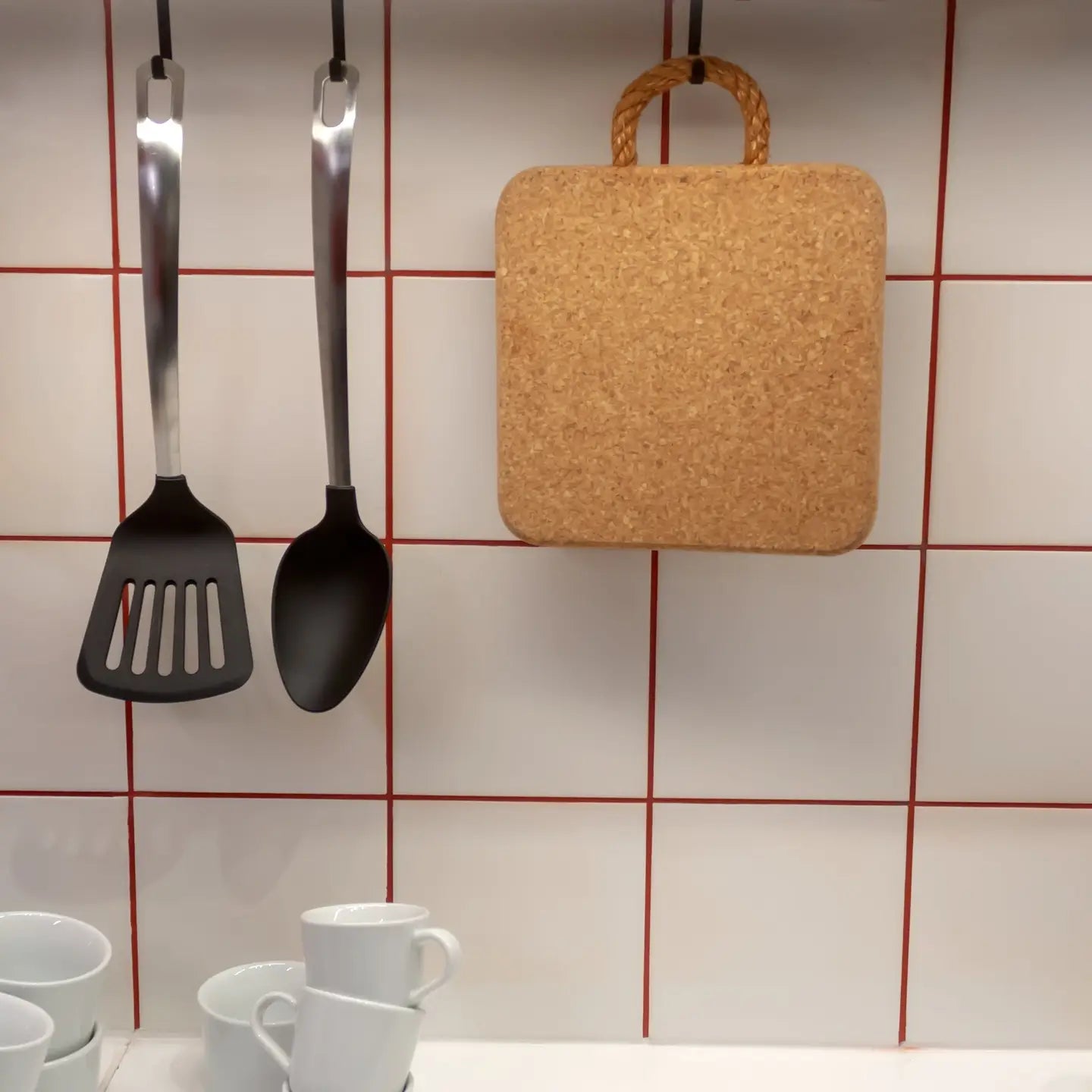 Natural Cork Trivet with Rope