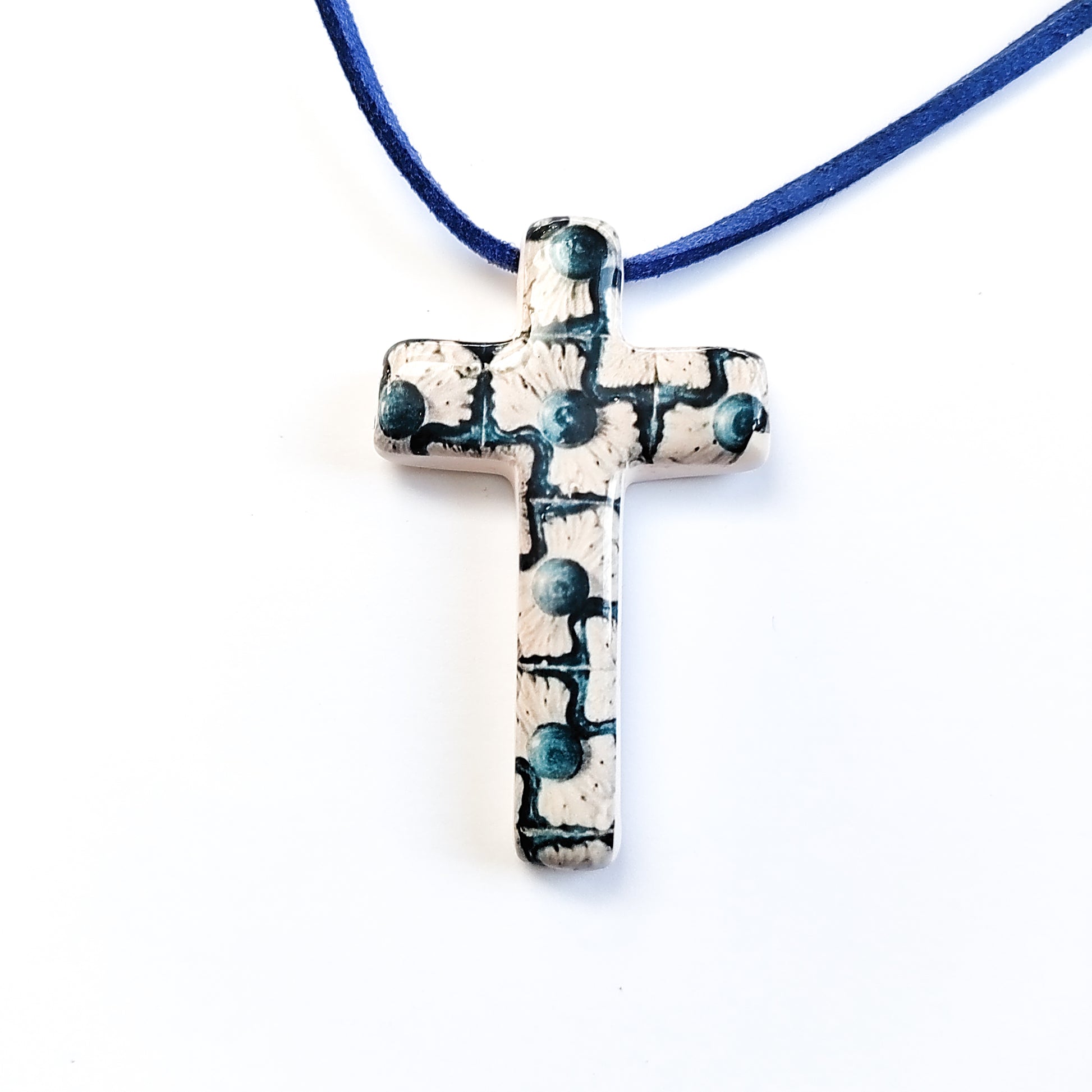 Blue Marble Cross Necklace | Iberica - Pretty things from Portugal