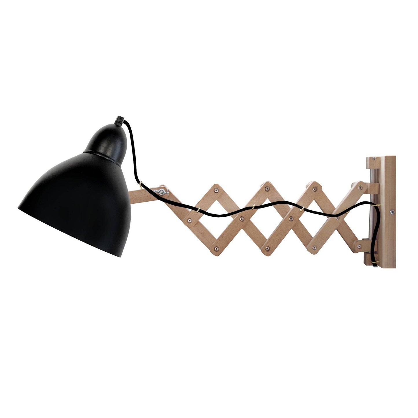 Harmonica M - Natural Black Wood Articulated Wall Lamp