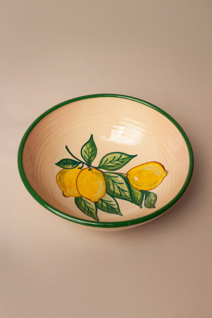 Huerta Patterned Ceramic Salad Bowl