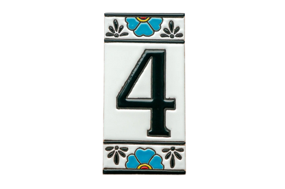Mexican Floral Ceramic House Number & Letter Tile