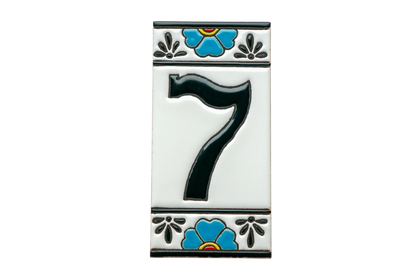 Mexican Floral Ceramic House Number & Letter Tile