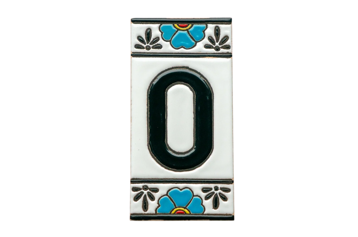 Mexican Floral Ceramic House Number & Letter Tile