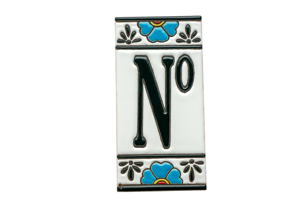 Mexican Floral Ceramic House Number & Letter Tile