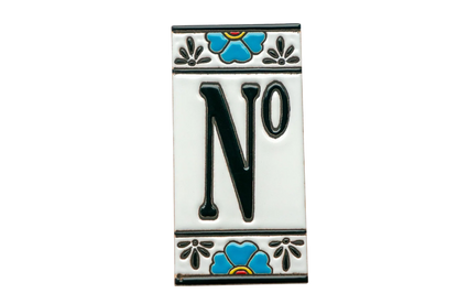 Mexican Floral Ceramic House Number & Letter Tile