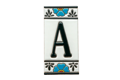 Mexican Floral Ceramic House Number & Letter Tile