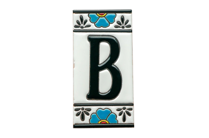 Mexican Floral Ceramic House Number & Letter Tile