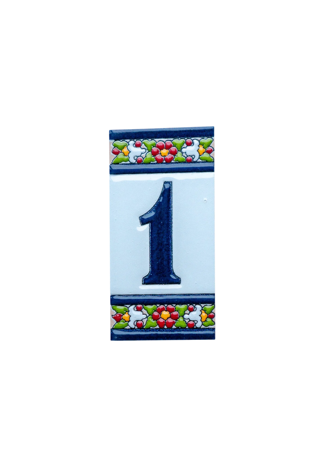 Large Floral Ceramic House Number & Letter Tile