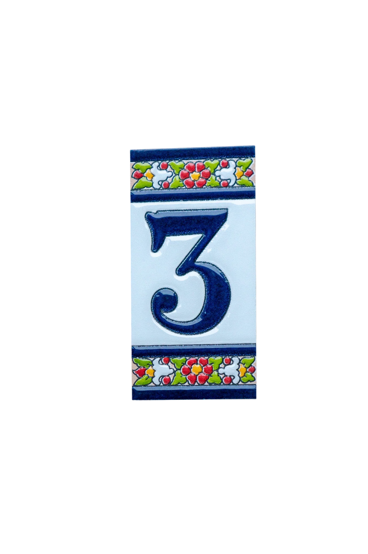 Large Floral Ceramic House Number & Letter Tile