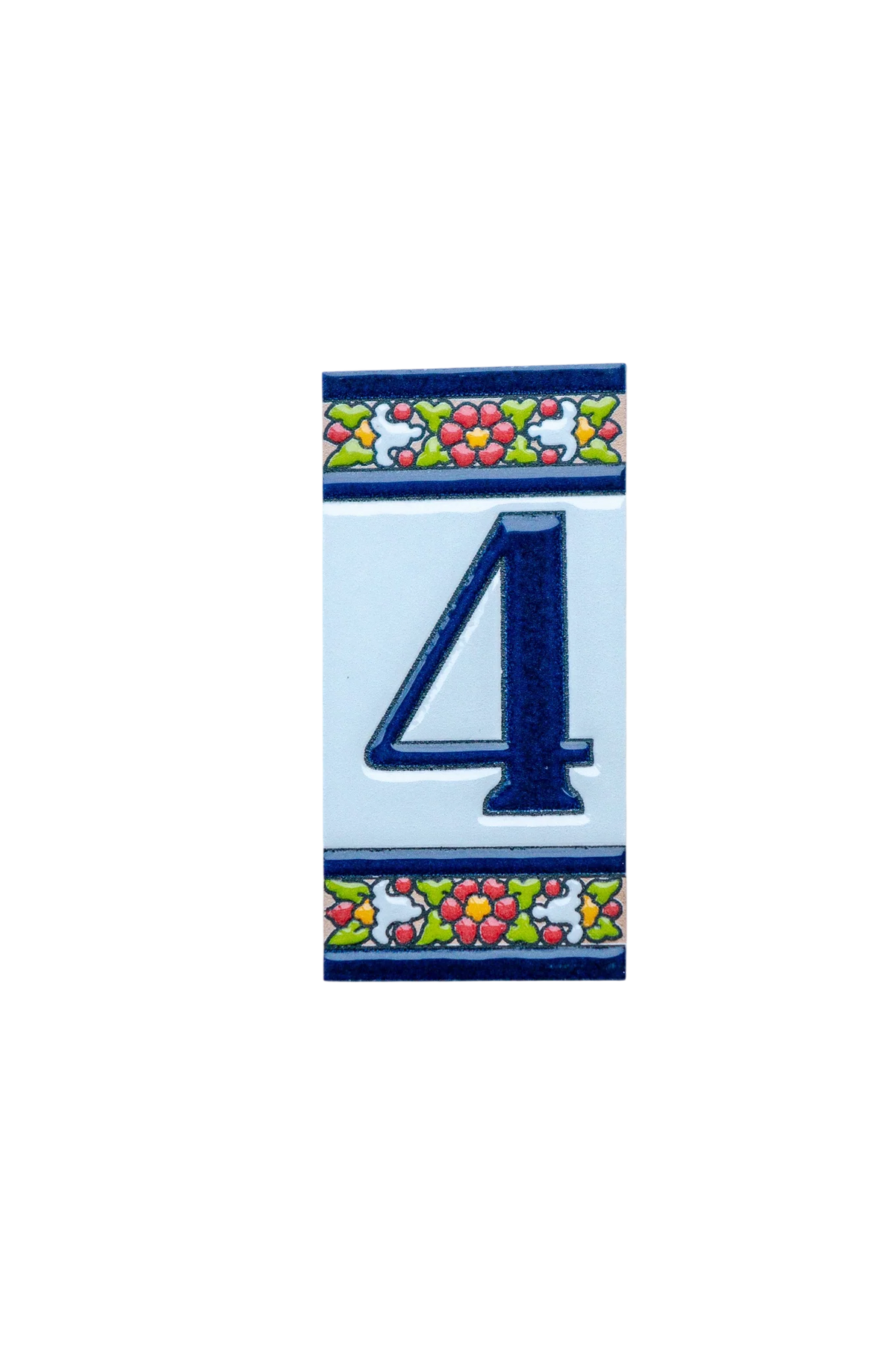 Large Floral Ceramic House Number & Letter Tile