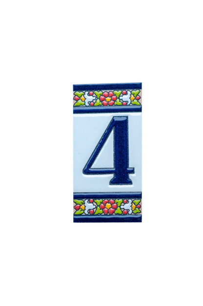 Large Floral Ceramic House Number & Letter Tile