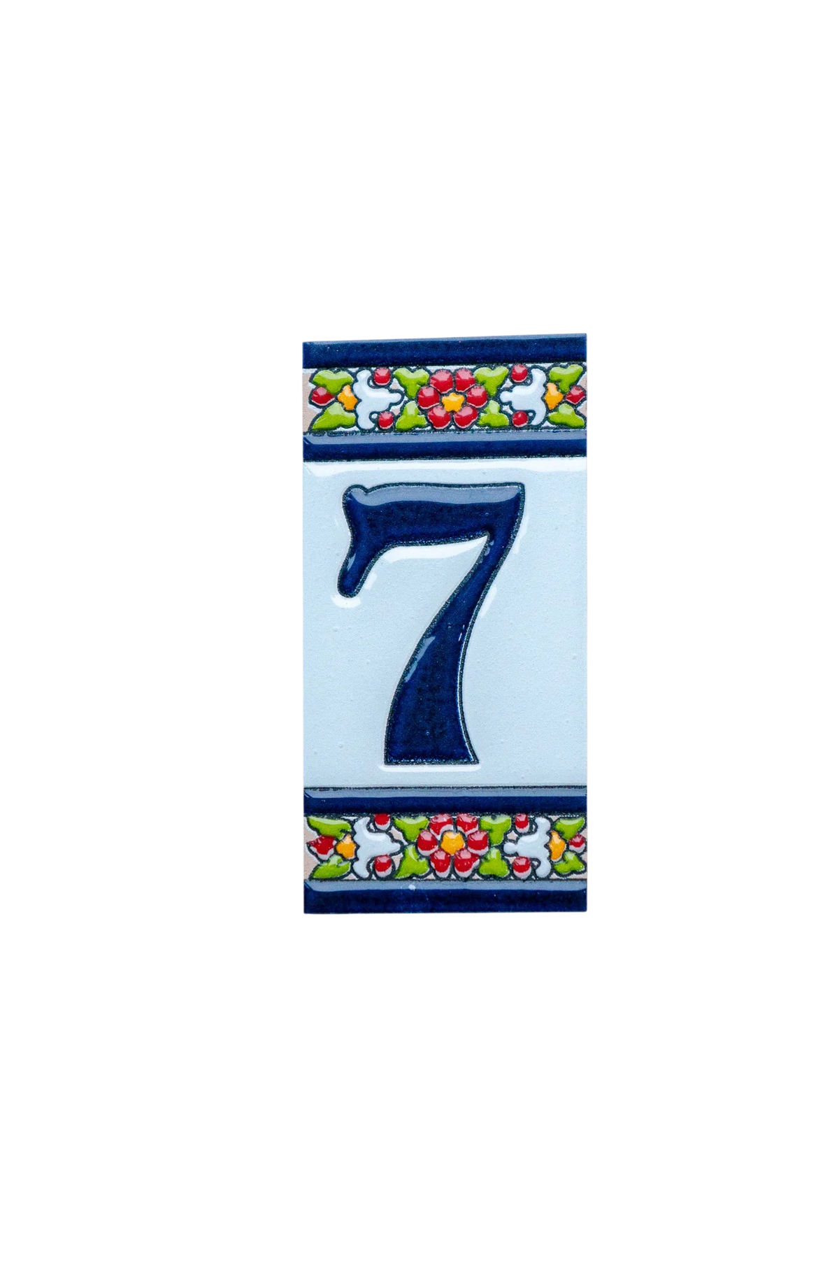 Large Floral Ceramic House Number & Letter Tile