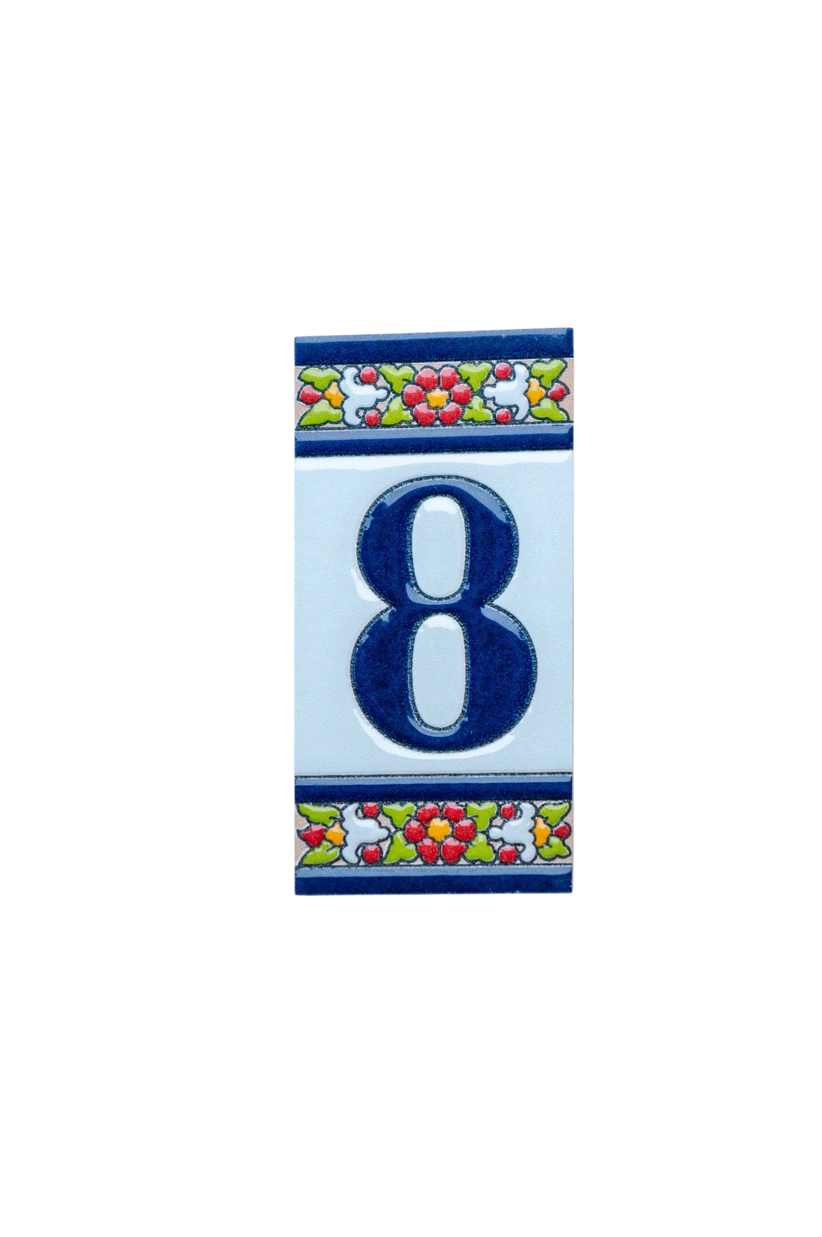 Large Floral Ceramic House Number & Letter Tile