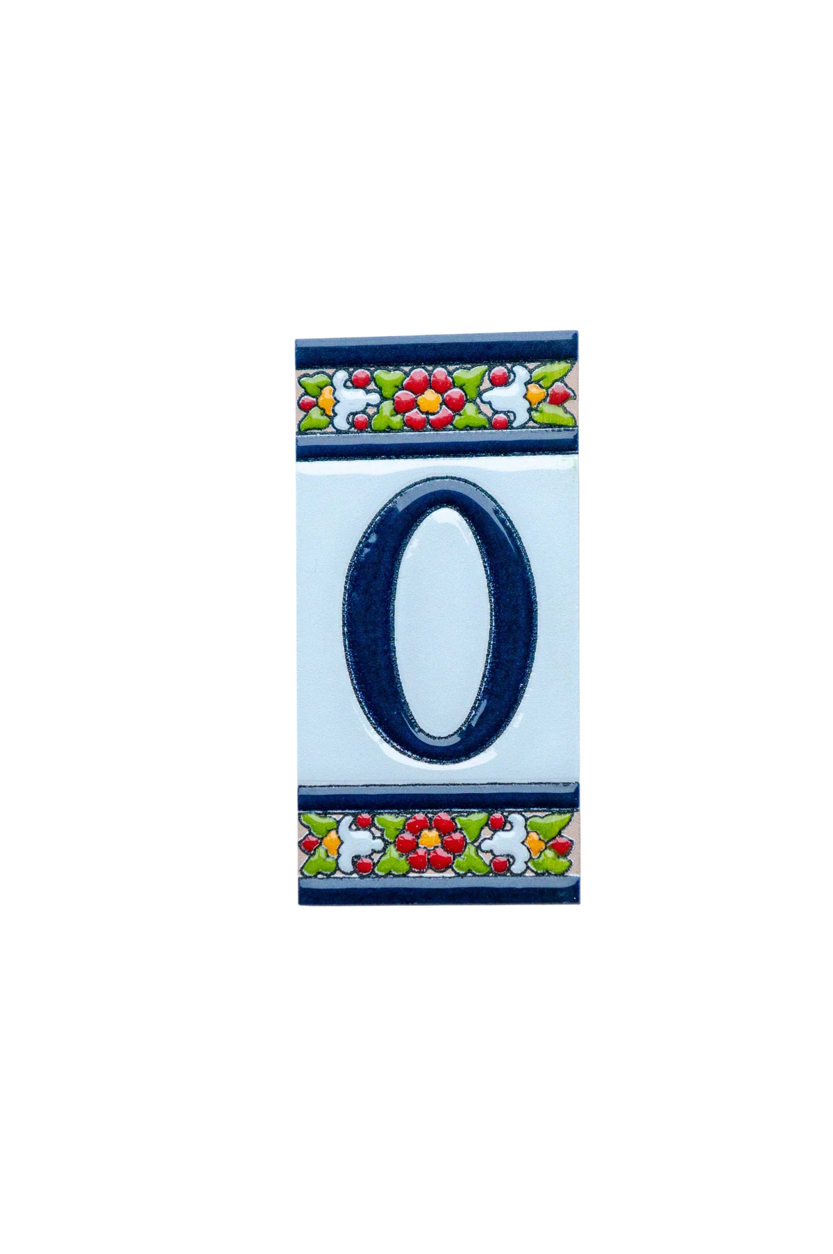 Large Floral Ceramic House Number & Letter Tile