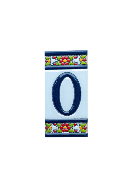 Large Floral Ceramic House Number & Letter Tile