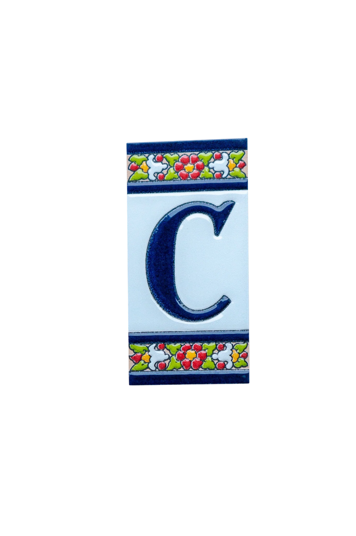 Large Floral Ceramic House Number & Letter Tile