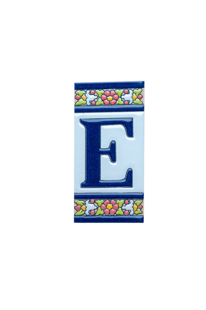 Large Floral Ceramic House Number & Letter Tile