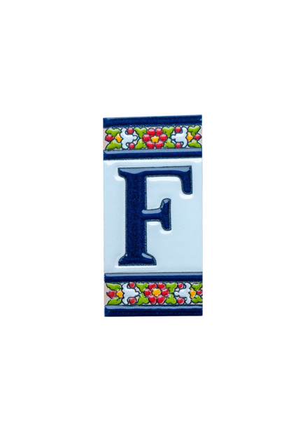 Large Floral Ceramic House Number & Letter Tile