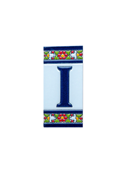Large Floral Ceramic House Number & Letter Tile