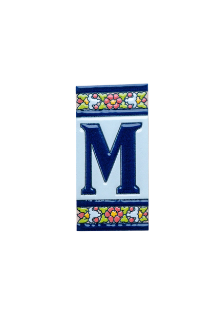 Large Floral Ceramic House Number & Letter Tile