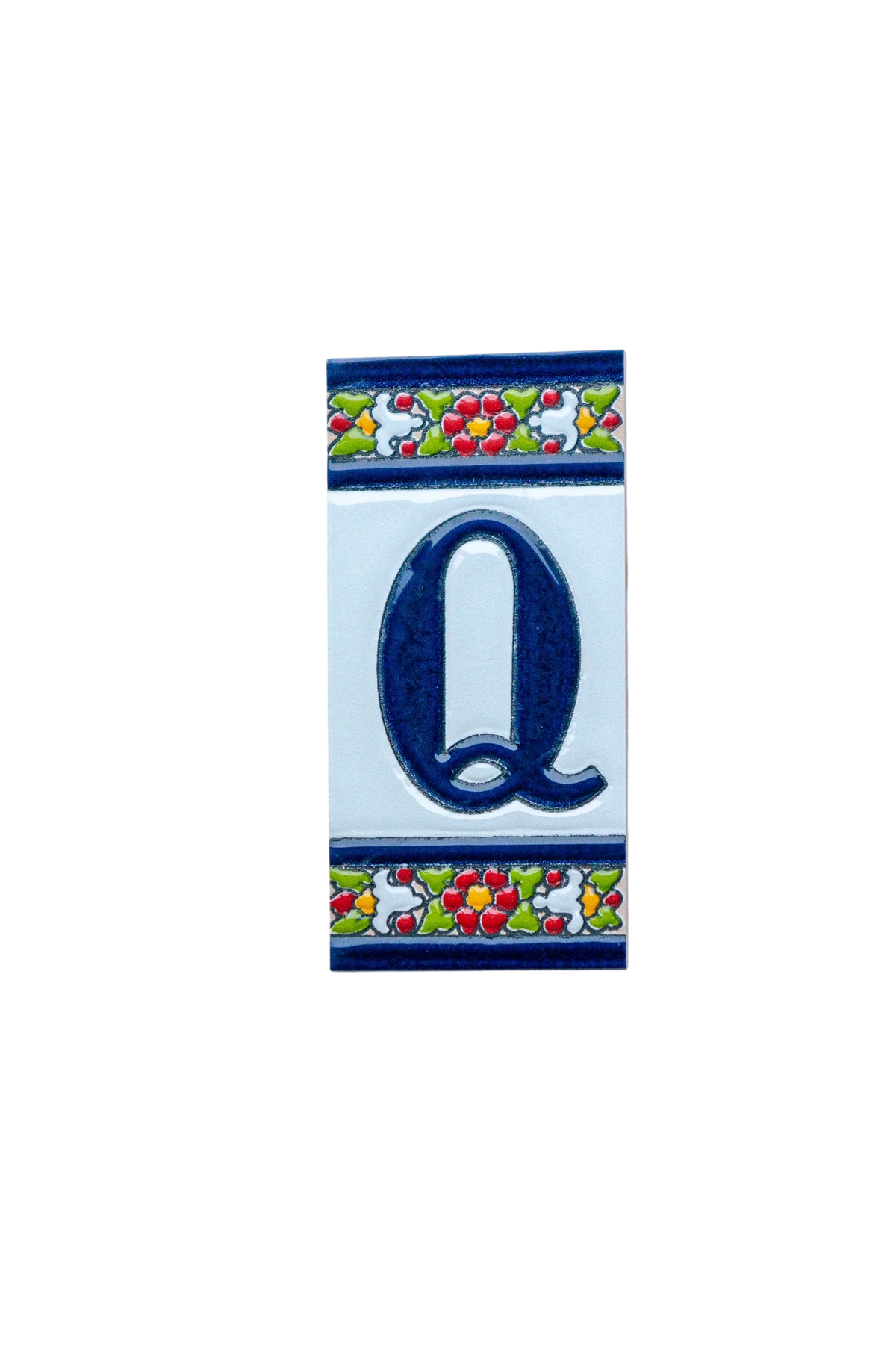 Large Floral Ceramic House Number & Letter Tile