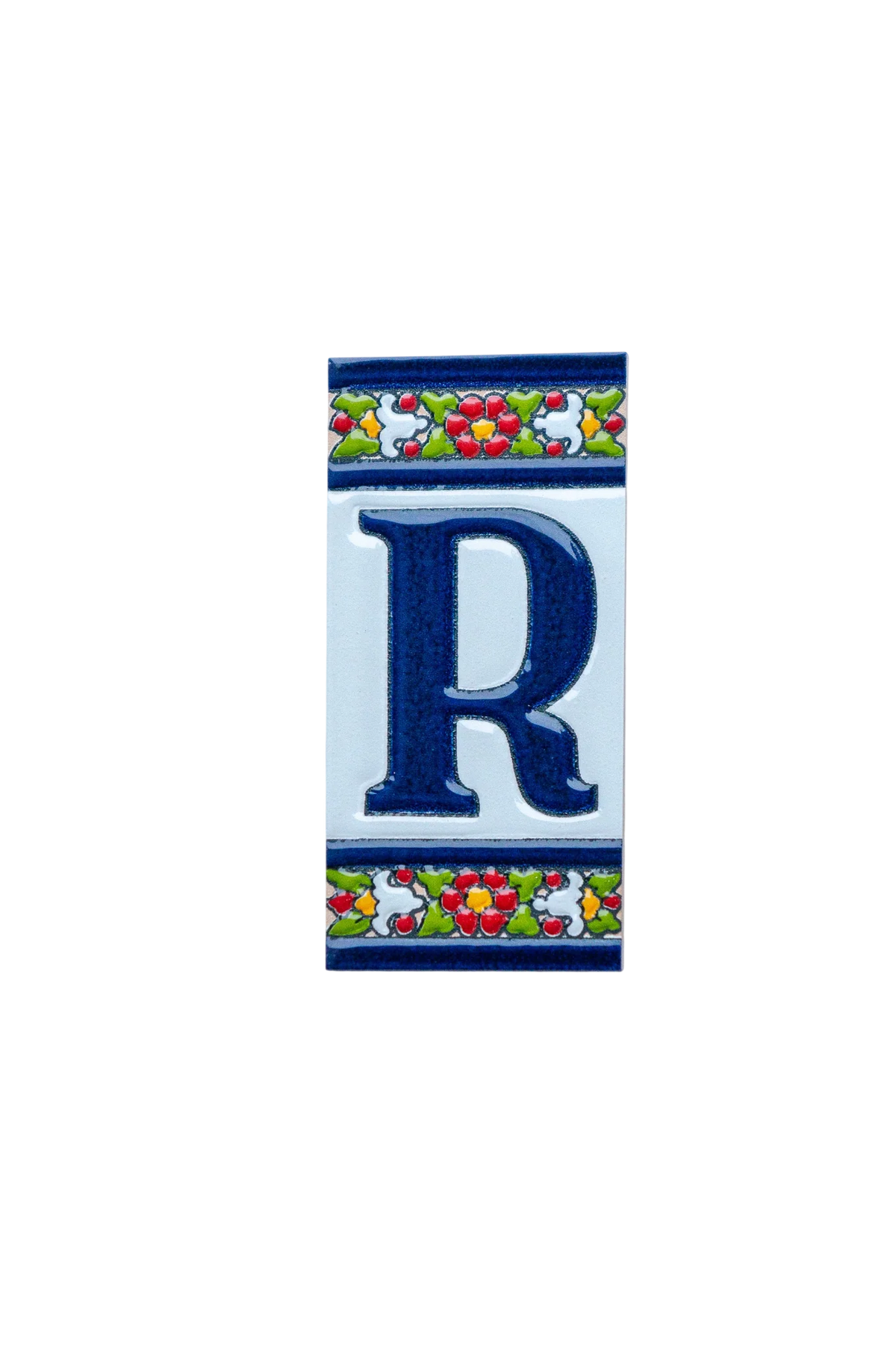Large Floral Ceramic House Number & Letter Tile