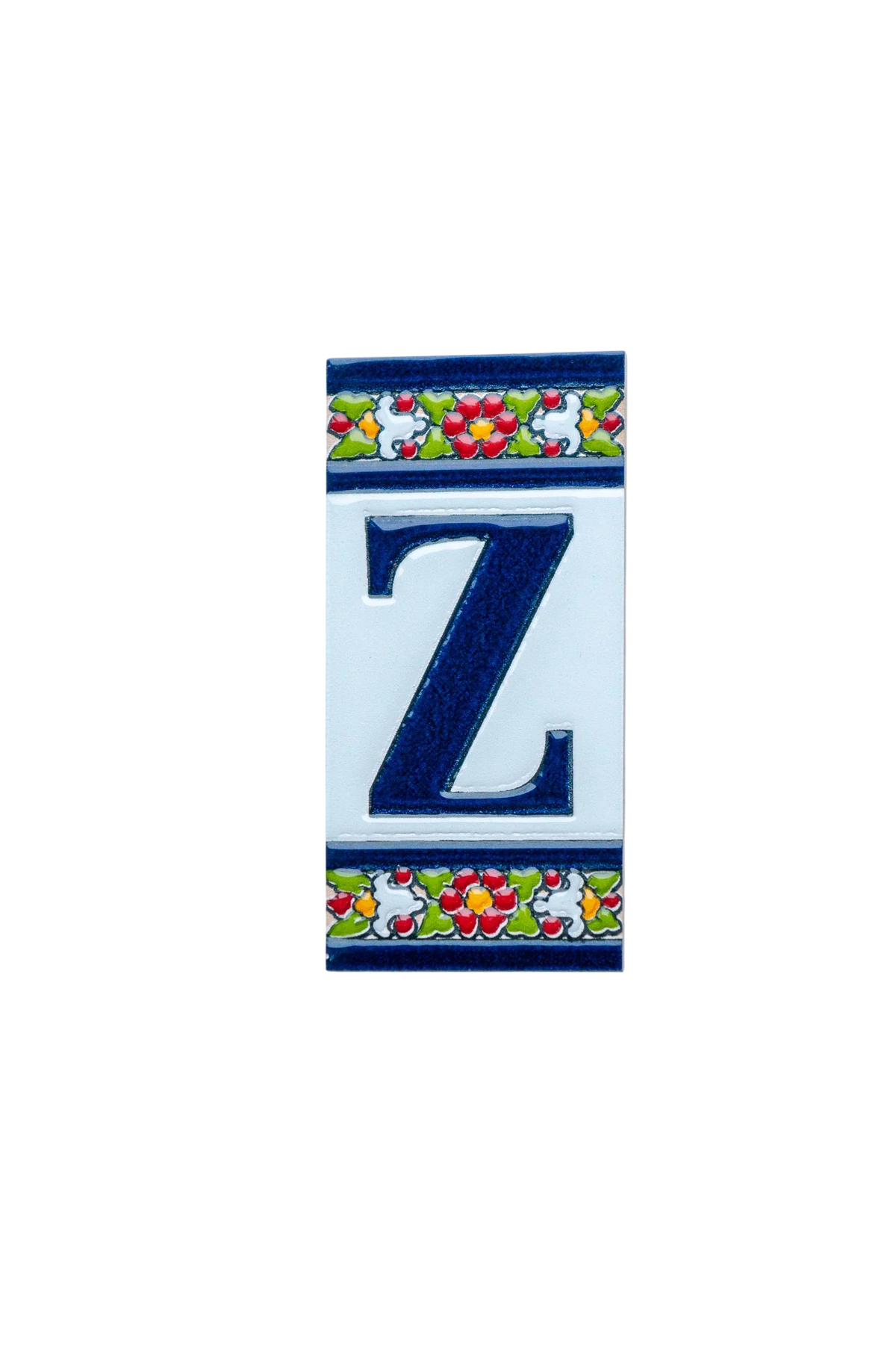 Large Floral Ceramic House Number & Letter Tile