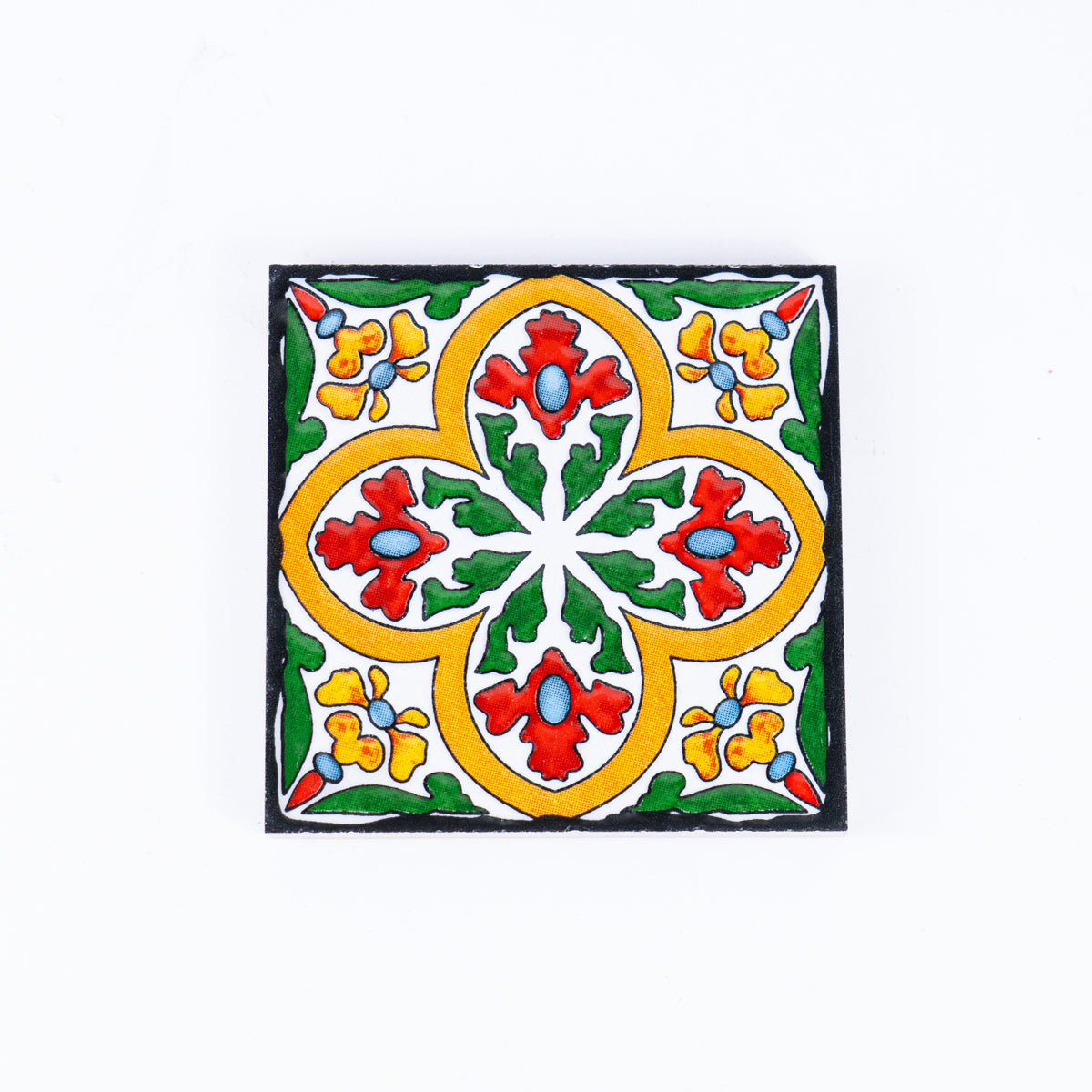 Elegant Portuguese Tile-Inspired Ceramic & Cork Coasters - Set of 8 L-1099