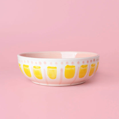 Vintage Pottery Grater Bowl – Pink and Yellow / Valentina NEW