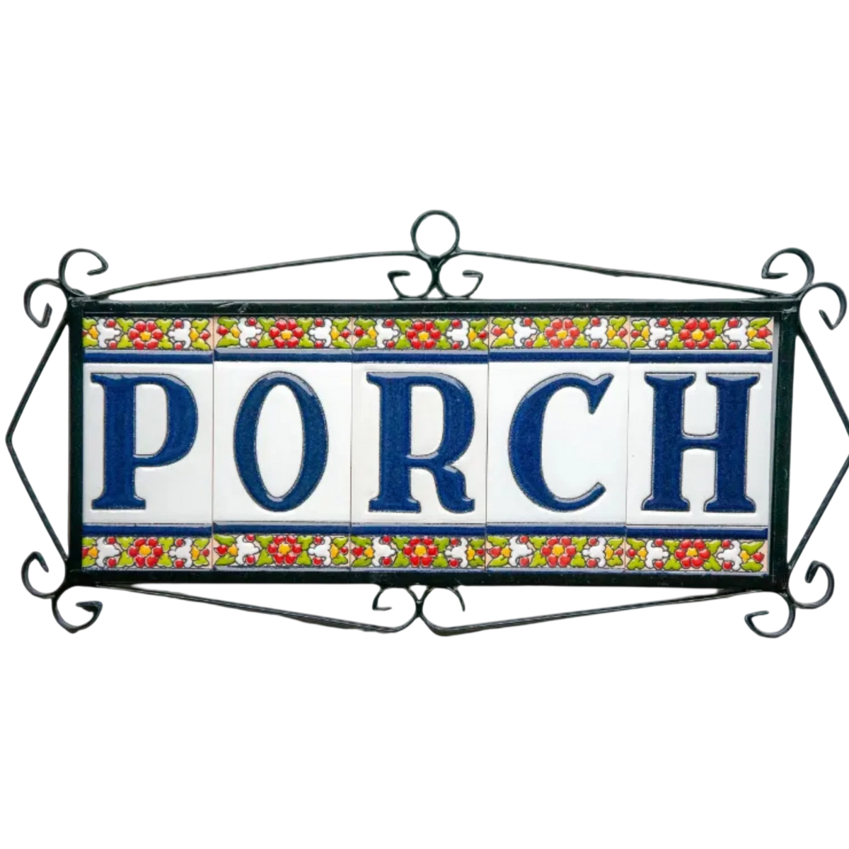 Large Floral Ceramic House Number & Letter Tile