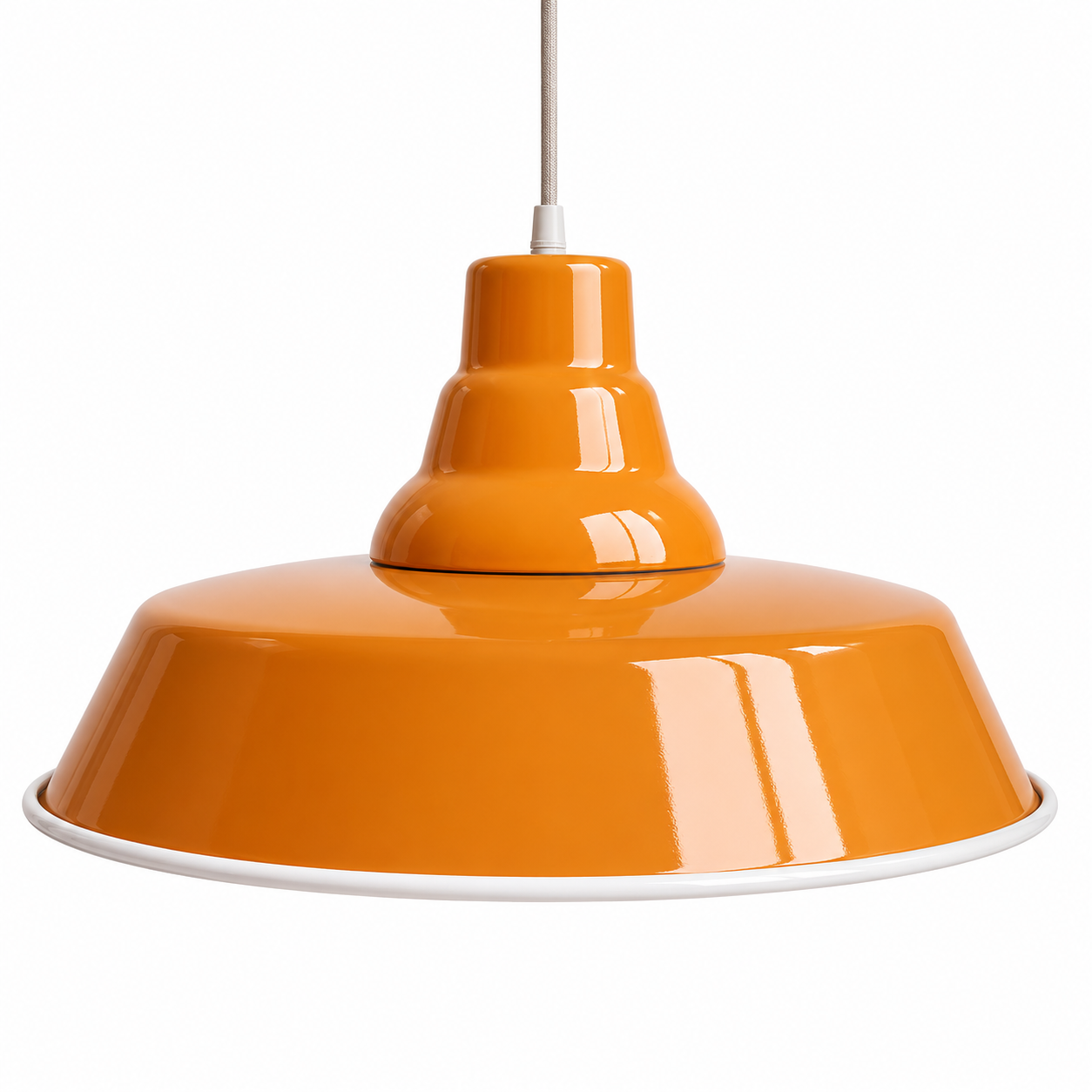 Enamelled Industrial Pendant Light