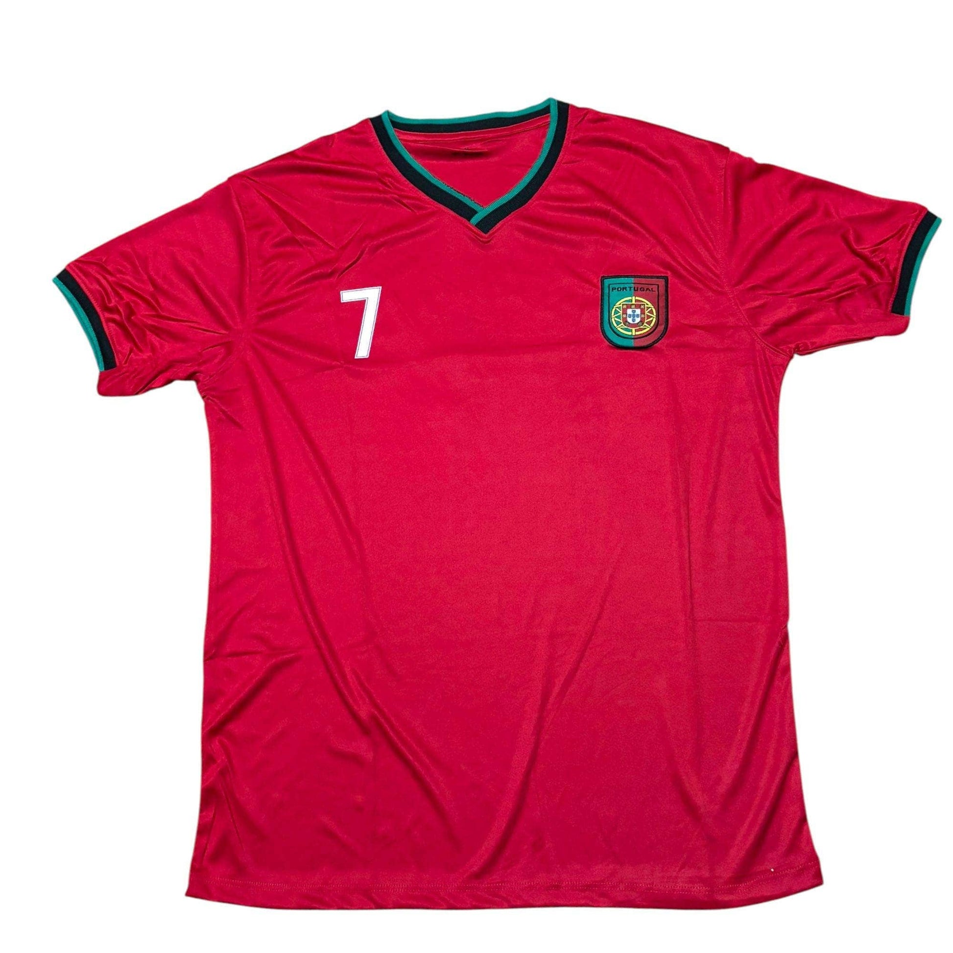 Portugal soccer jersey replica for youth and adults unisex front view in classic red and green