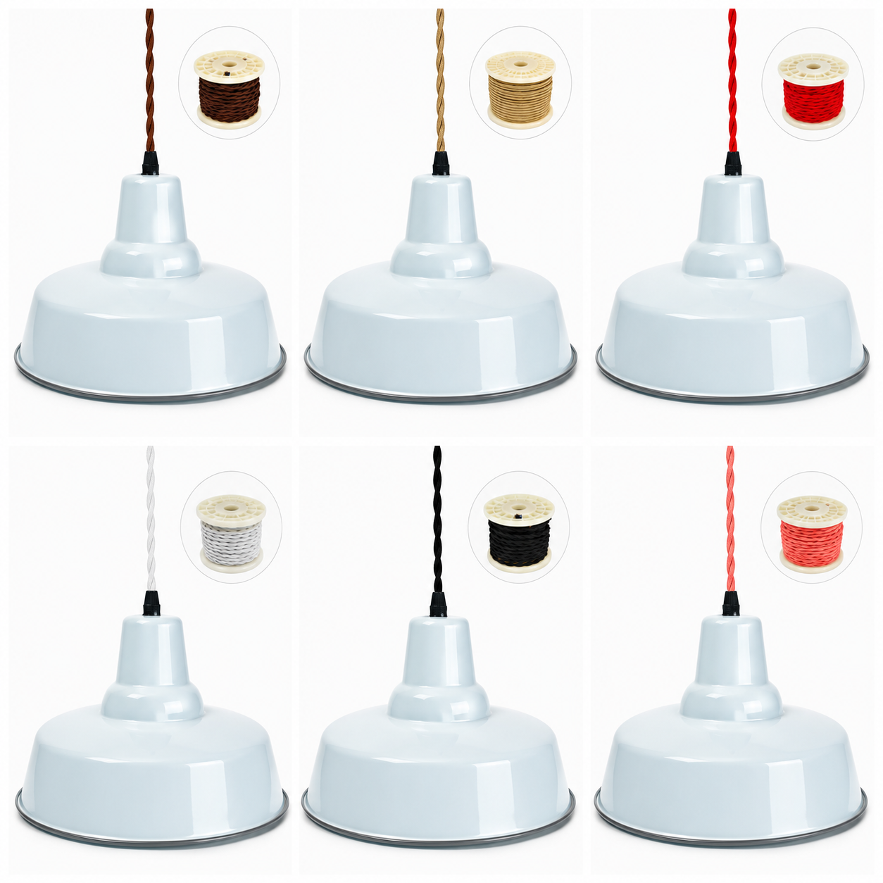Enamelled Industrial Pendant Light