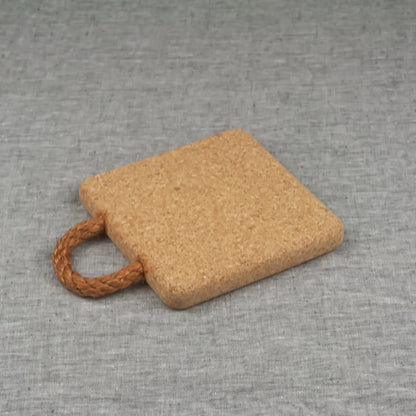 Natural Cork Trivet with Rope