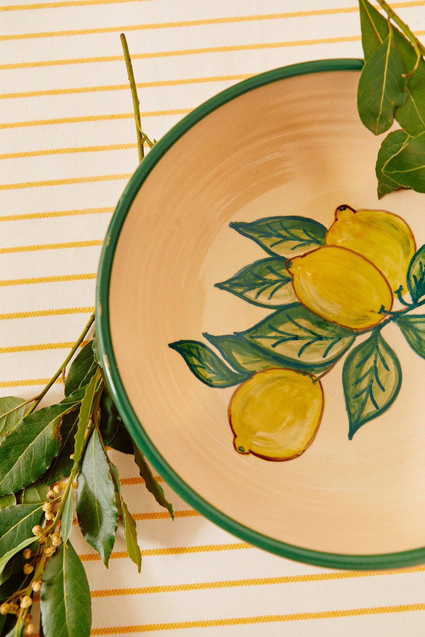 Huerta Patterned Ceramic Salad Bowl