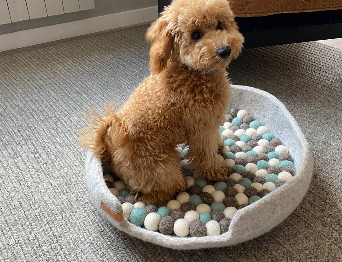 Pet Bed Basket Felt Wool