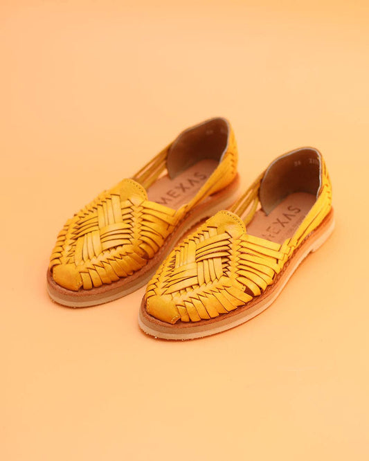 Acapulco - Yellow Woven Leather Shoe