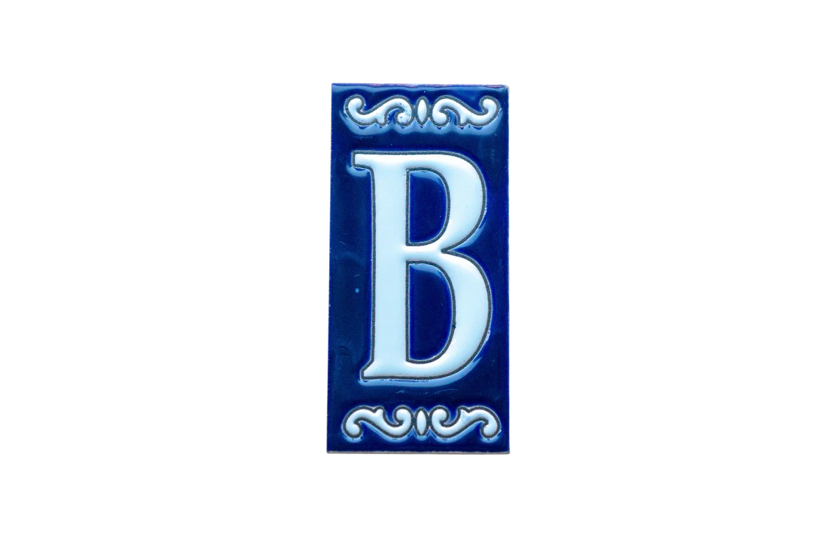 Cobalt Ceramic House Number & Letter Tile
